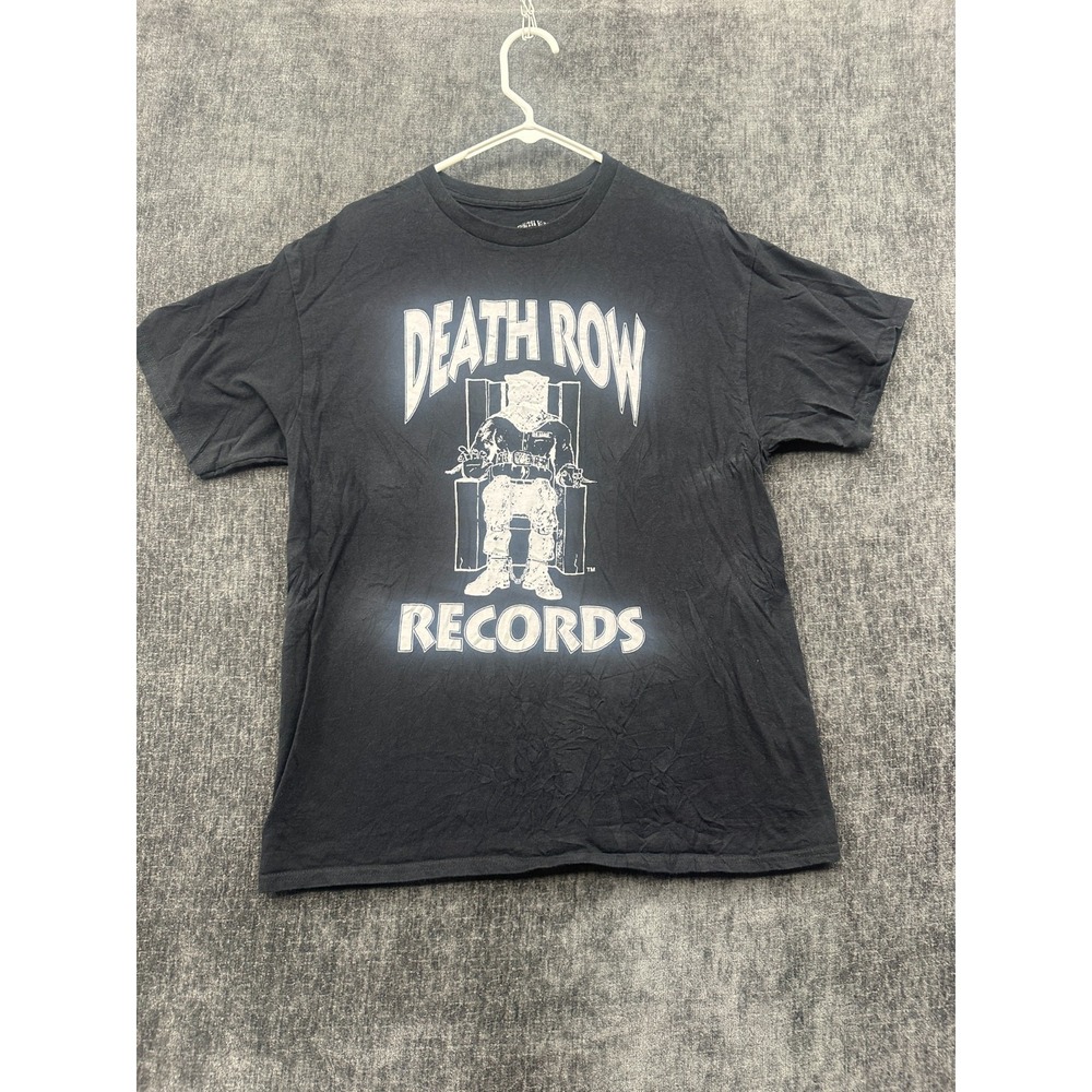 Death Row Records Rap Tees Shirt Mens Large Black Iconic Electric Chair Crewneck
